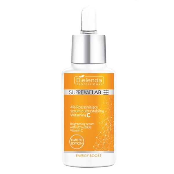 Bielenda Professional Supremelab Energy Boost Brightening Serum 15ml white background studio bottle shot