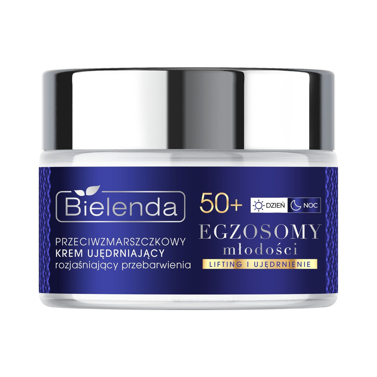 Close-up view of Bielenda Exosomes of Youth Anti-Wrinkle Firming Cream jar with metallic lid