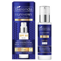 Bielenda Egzosomy Młodości Anti-Wrinkle Illuminating Serum SPF 50 - Product and Packaging Box isolated on white background