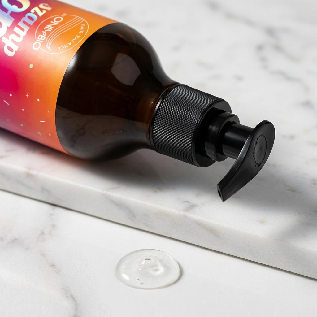 OnlyBio Hair In Balance Balancing Shampoo for Oily Scalp 400ml - Pump Dispenser and Texture Close-up