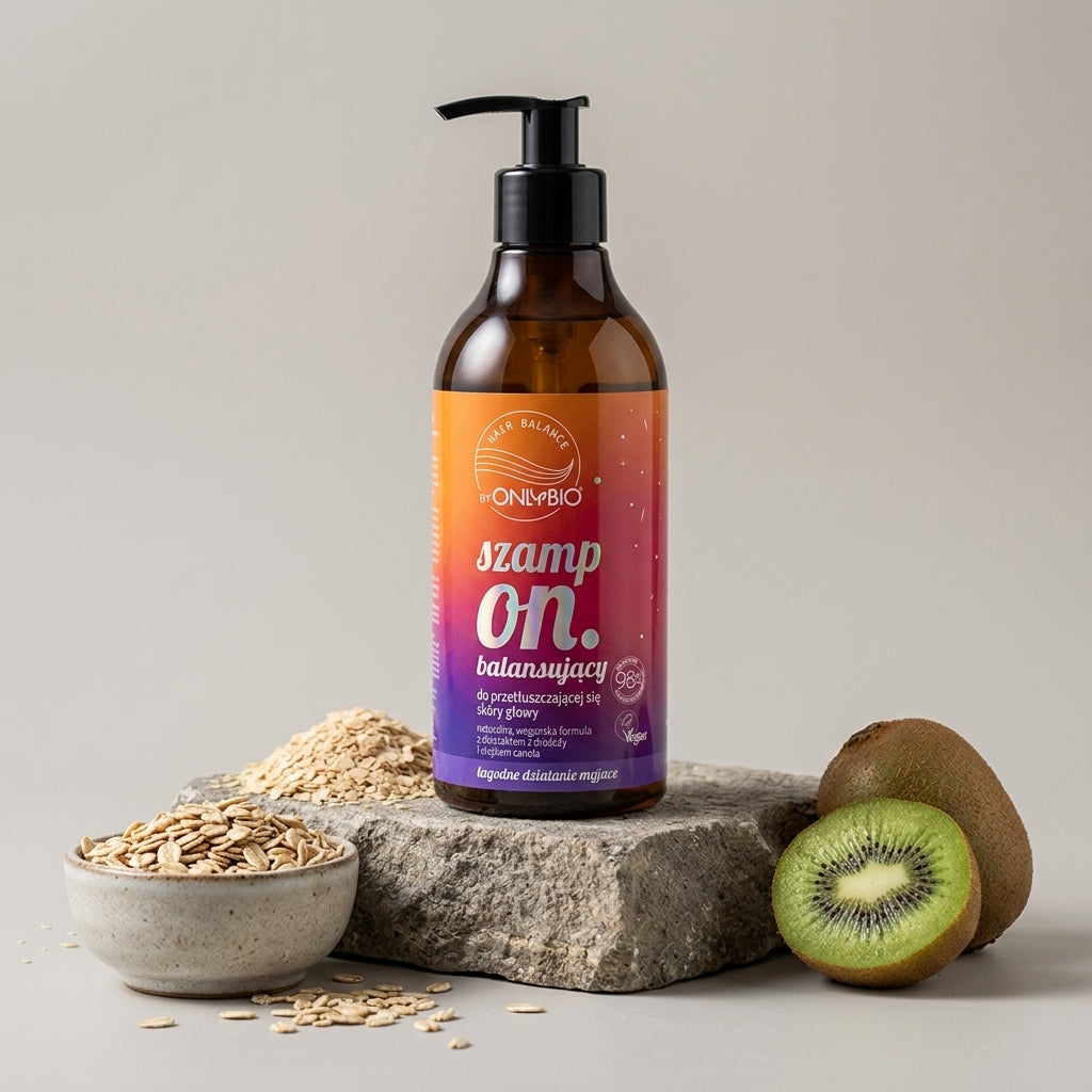 OnlyBio Hair In Balance Balancing Shampoo for Oily Scalp 400ml - Natural Stone with Oats and Kiwi