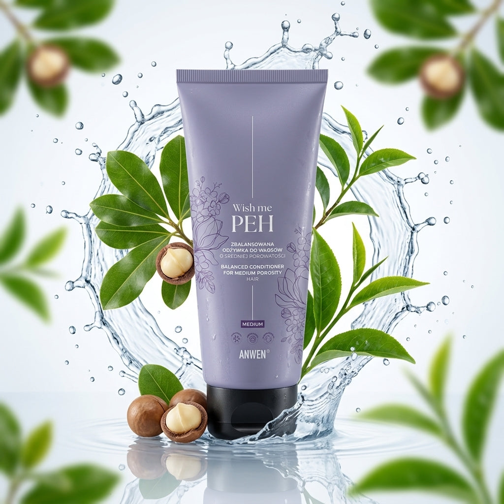 Anwen Wish me PEH Balanced Conditioner with clean water splash and fresh botanical ingredients