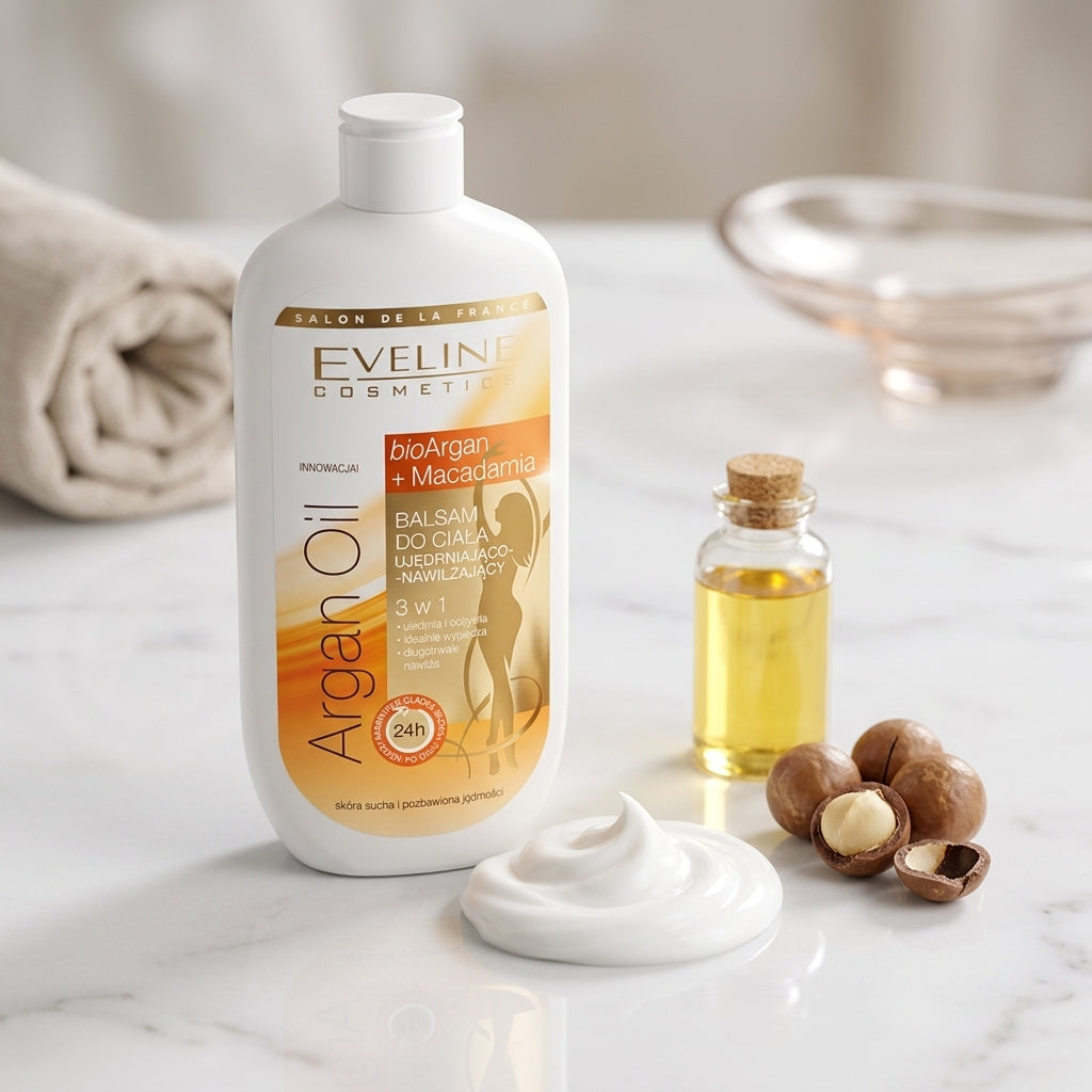 Eveline Argan Oil Macadamia Body Lotion Texture with Argan Oil and Macadamia Nuts