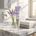 Eveline Serum Shot Eye Serum on elegant marble vanity with lavender